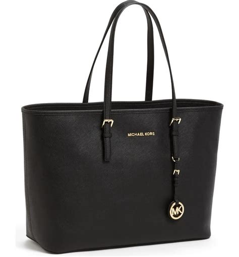 michael kors jet set saffiano leather tote black|Michael Kors marilyn tote.